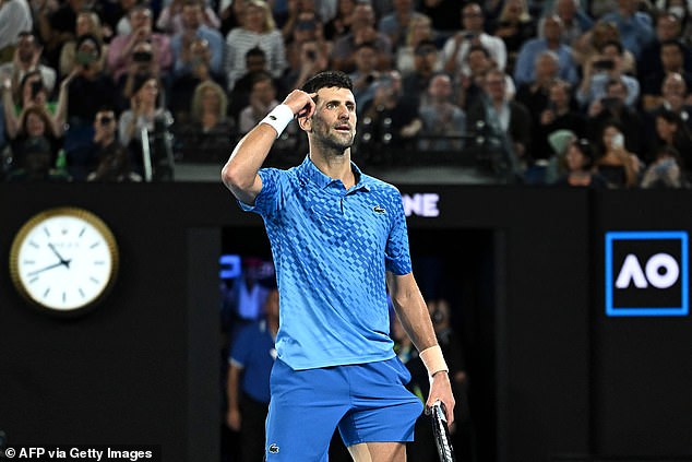 Djokovic pointed to his head - as Rashford often does - following his Australian Open success