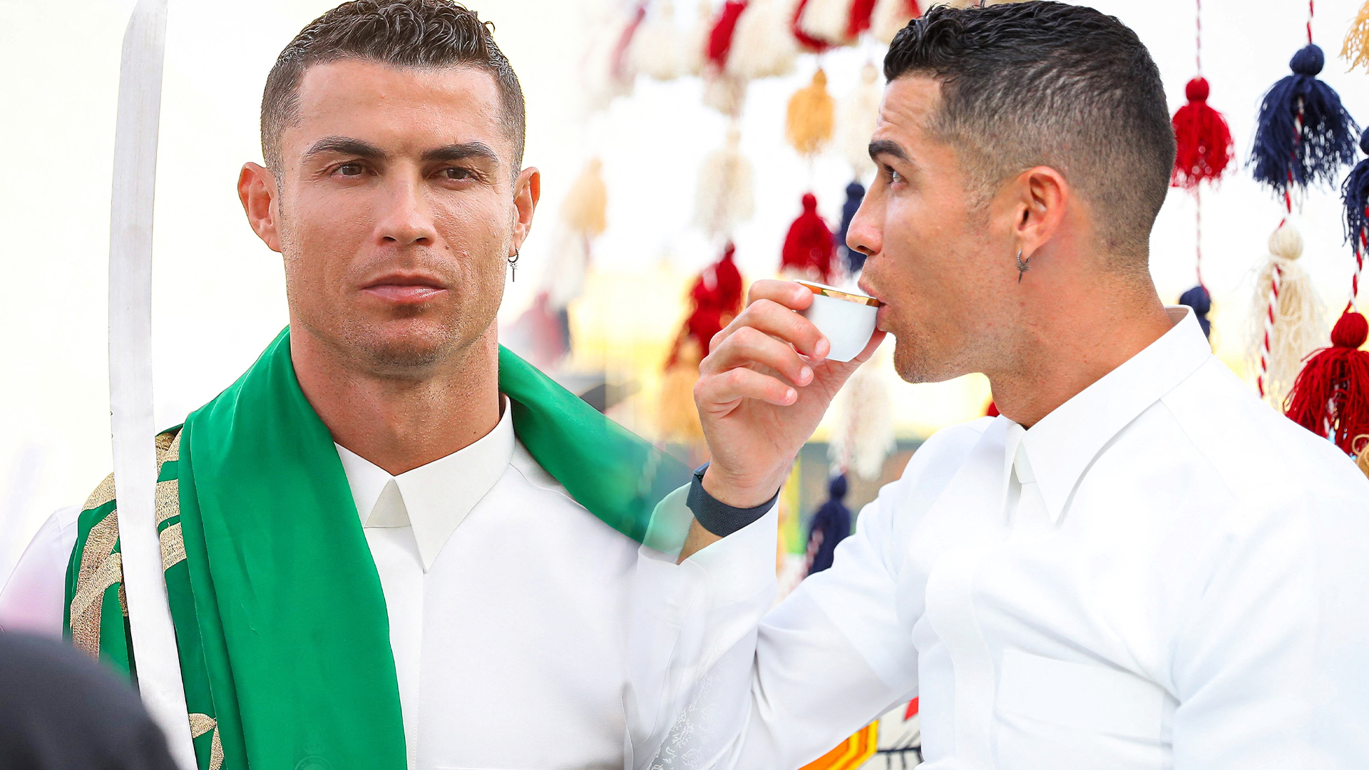 Ronaldo wields sword in traditional dress during Saudi Founding Day ...