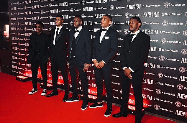 The United players were dressed up as they arrived for the end of season awards. Credit: Manchester United