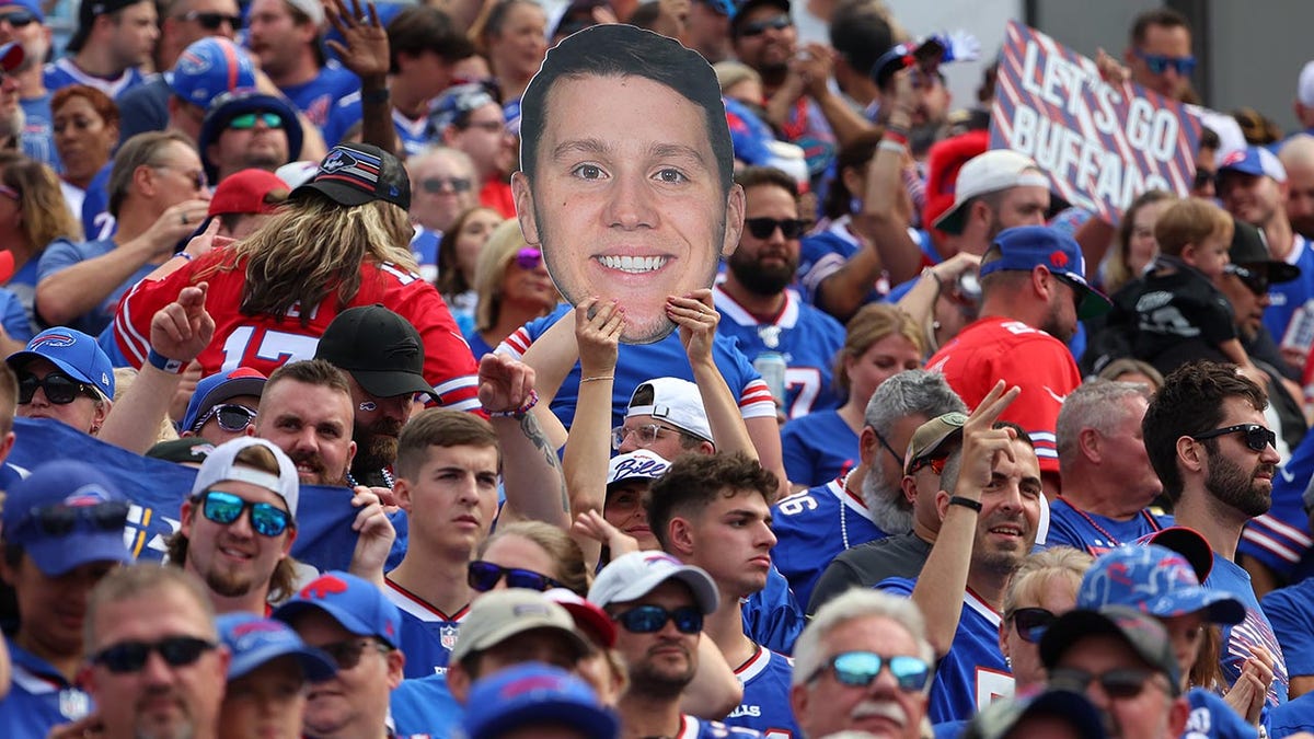 Bills fans cheer before a game